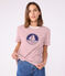 Tee-shirt femme le droit en coton manches courtes rouge MILK/ AMARANTE