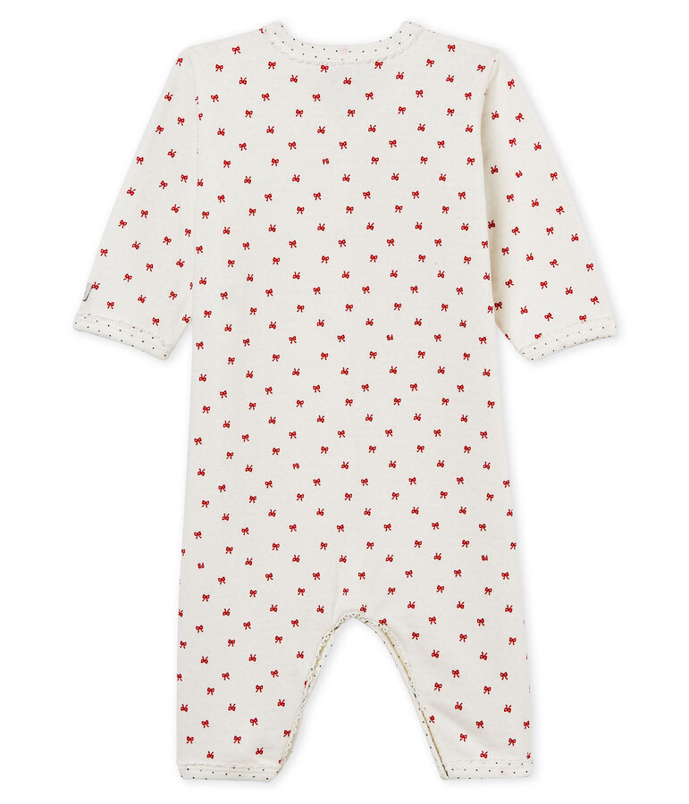 Pyjama in tubic voor babymeisjes wit/rood