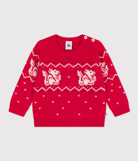 Pull en tricot de laine et coton bébé CORRIDA/ MULTICO