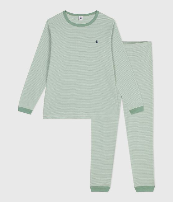 Pyjama enfant en coton à rayures SAULE/ MARSHMALLOW