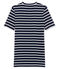 gestreept dames tee-shirtmet korte mouwen blauw SMOKING/wit MARSHMALLOW