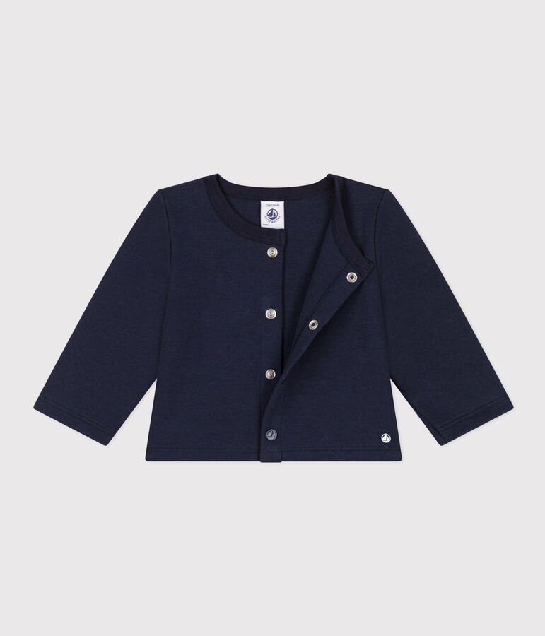 Cardigan en jersey &eacute;pais b&eacute;b&eacute; bleu SMOKING
