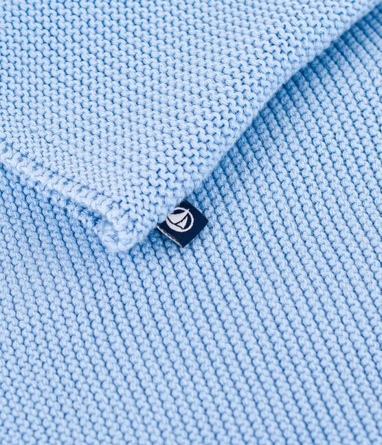 Gebreid katoenen vestje in ribbelsteek voor baby's blauw FLO