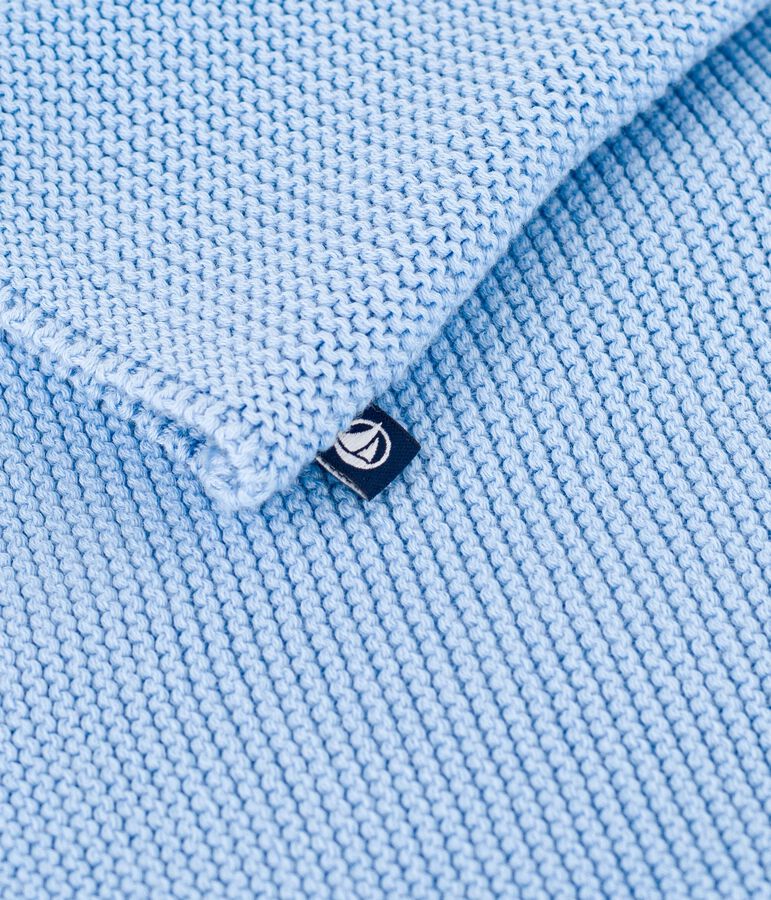 Gebreid katoenen vestje in ribbelsteek voor baby's blauw