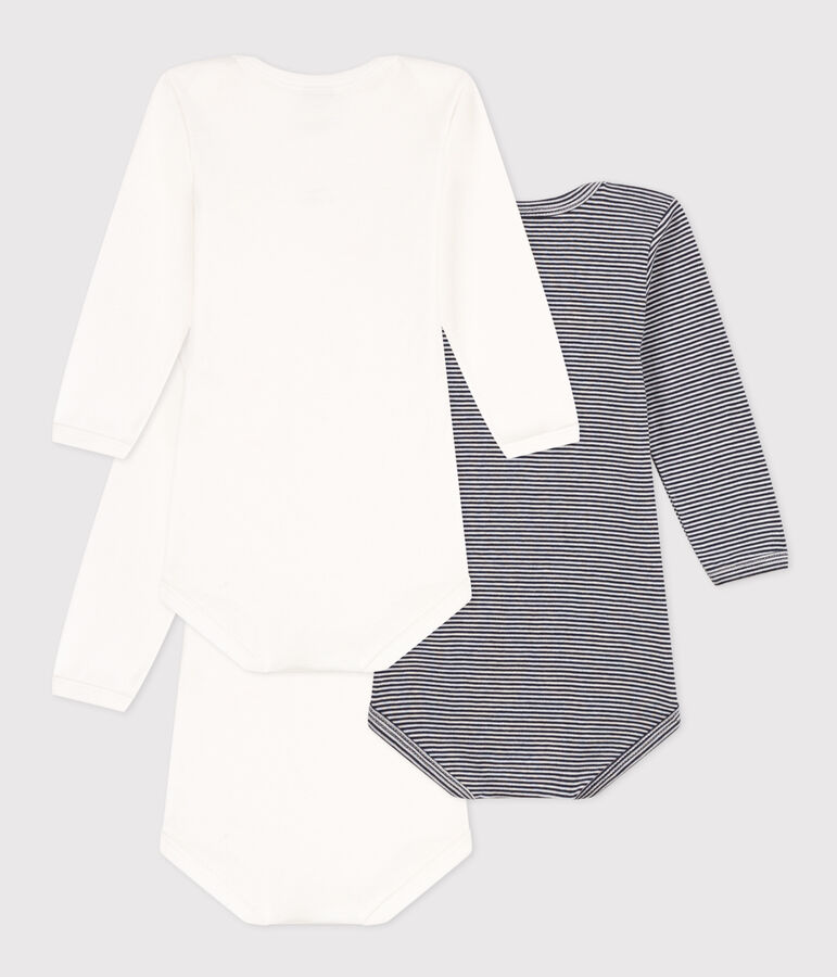 Set van 3 katoenen body's met lange mouwen met Parijs-print multicouleur