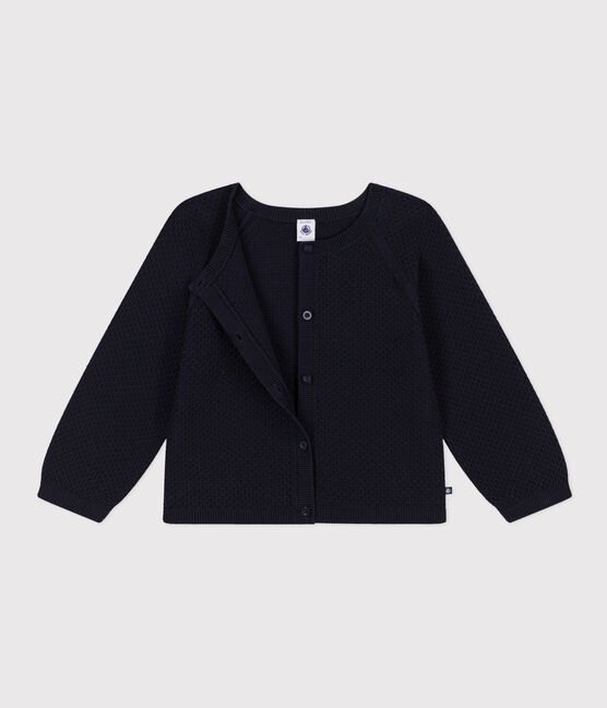 Cardigan voor meisjes in katoen blauw SMOKING