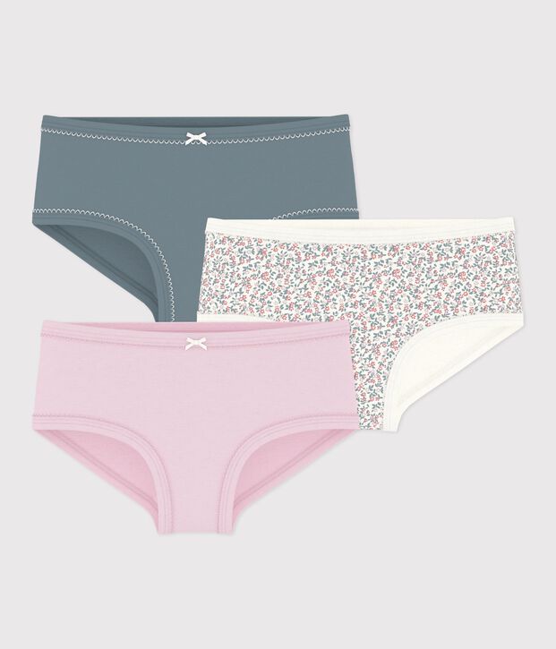 Lot de culottes enfant en coton taille haute &agrave; fleurs multicouleur