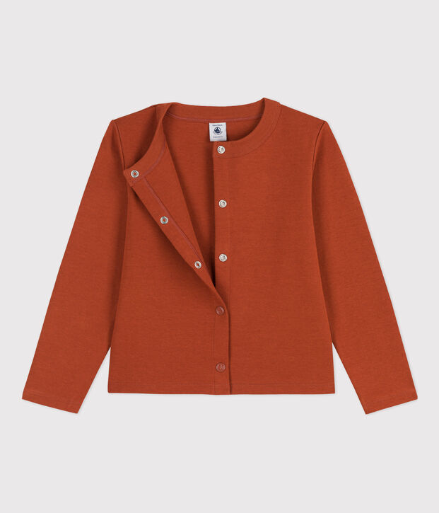 Cardigan en coton enfant fille marron
