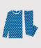 Pyjama imprimé étoiles garçon en coton biologique MALLARD/ MARSHMALLOW