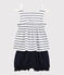 Set van katoenen/linnen blouse voor meisjes + bloomer wit MARSHMALLOW/blauw MEDIEVAL