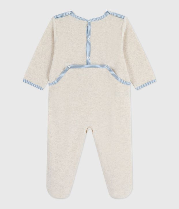 Effen fluwelen babypyjama met sluiting op de rug MONTELIMAR CHINE