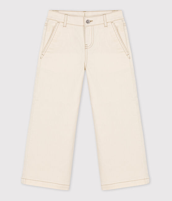 Flared broek in denim voor meisjes ecru AVALANCHE