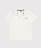 Polo manches courtes en coton enfant garçon blanc MARSHMALLOW