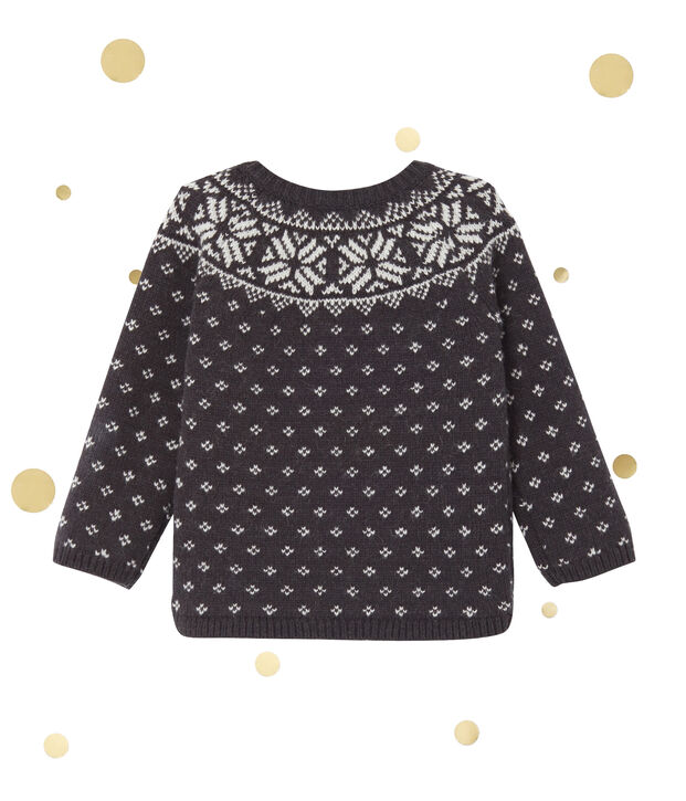 Cardigan in jacquardgeweven wolmix voor babyjongens grijs/multicouleur