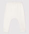 Legging tête de chat bébé en coton biologique blanc MARSHMALLOW