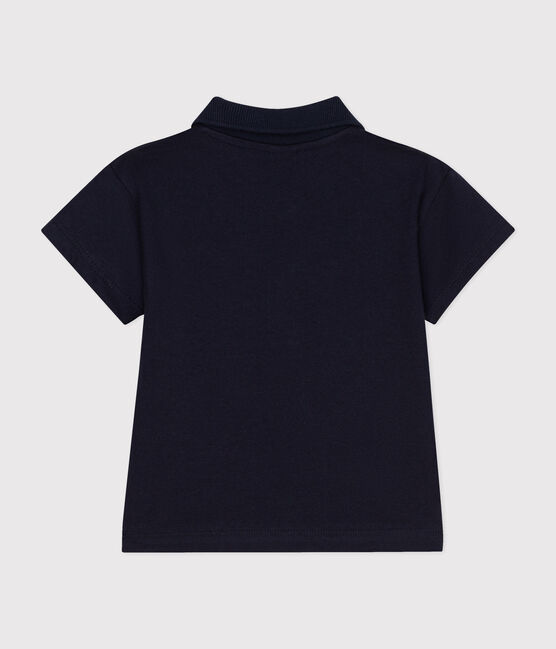 Polo manches courtes en coton bébé bleu SMOKING