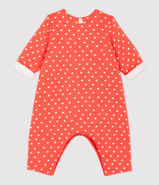 Combinaison longue imprimé pois bébé en coton biologique OURSIN/ ECUME