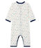 Dors bien sans pieds bébé garçon en côte blanc MARSHMALLOW/ MULTICO CN