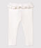 Legging en coton bébé. blanc MARSHMALLOW/gris ARGENT