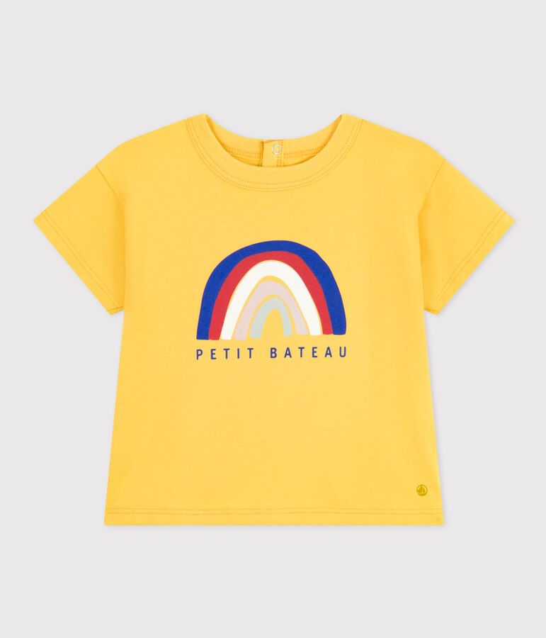 Tee-shirt manches courtes en jersey l&eacute;ger b&eacute;b&eacute; jaune