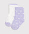 2 paires de chaussettes bébé en coton imprimé cœurs variante 1