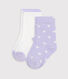 2 paires de chaussettes bébé en coton imprimé cœurs