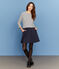 Jurk met lange mouwen vrouwen blauw SMOKING/beige COQUILLE