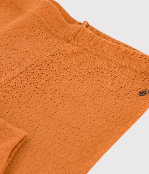 Legging b&eacute;b&eacute; en coton ajour&eacute; marron