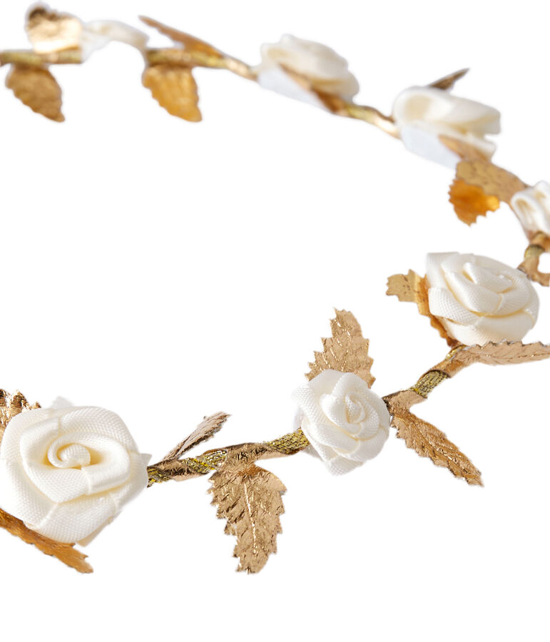 Fleurige kroon voor meisjes bruin