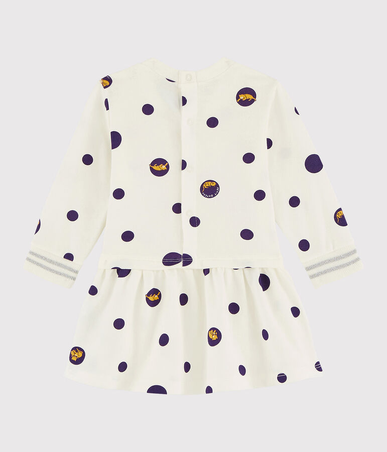 Robe manches longues b&eacute;b&eacute; fille blanc/multicouleur