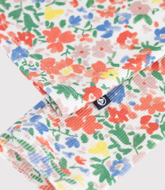 Katoenen kindercardigan met bloemenprint wit/multicouleur