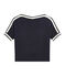 dames tee-shirtmet korte mouwen in linnen blauw SMOKING