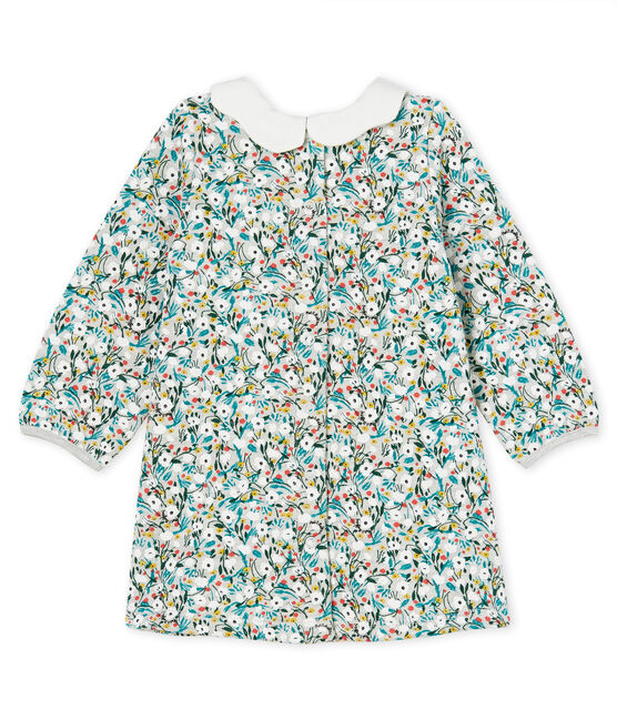 Robe manches longues bébé fille imprimée gris BELUGA/blanc MULTICO