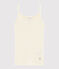 Chemise à bretelles en laine et coton petite fille blanc MARSHMALLOW