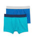 Lot de 2 boxers garçon uni en jersey stretch