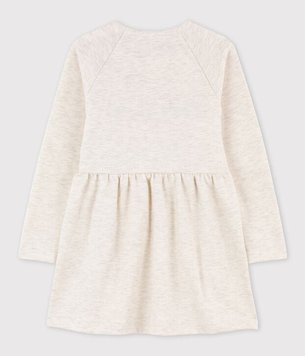 Robe manches longues en molleton enfant fille beige chin&eacute;