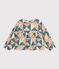 Blouse en gaze de coton enfant fille rose SALINE/blanc MULTICO
