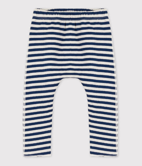 Pantalon bébé rayé en tubique bleu MEDIEVAL/ MONTELIMAR