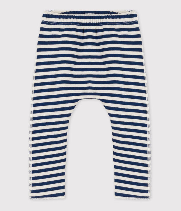 Gestreepte broek in tubic voor baby's blauw/beige