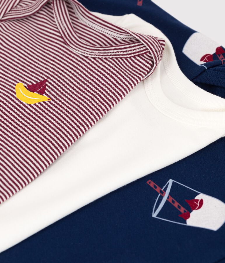 Lot de 3 bodies b&eacute;b&eacute; en coton biologique Tajinebanane x Petit Bateau multicouleur