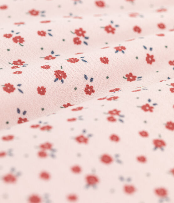 FLUWELEN TRAPPELZAKJE MET BLOEMEN VOOR BABY'S TOG 2 roze SALINE/wit MULTICO