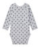 Eerste body met lange mouwen en print voor jongens grijs POUSSIERE/blauw MEDIEVAL