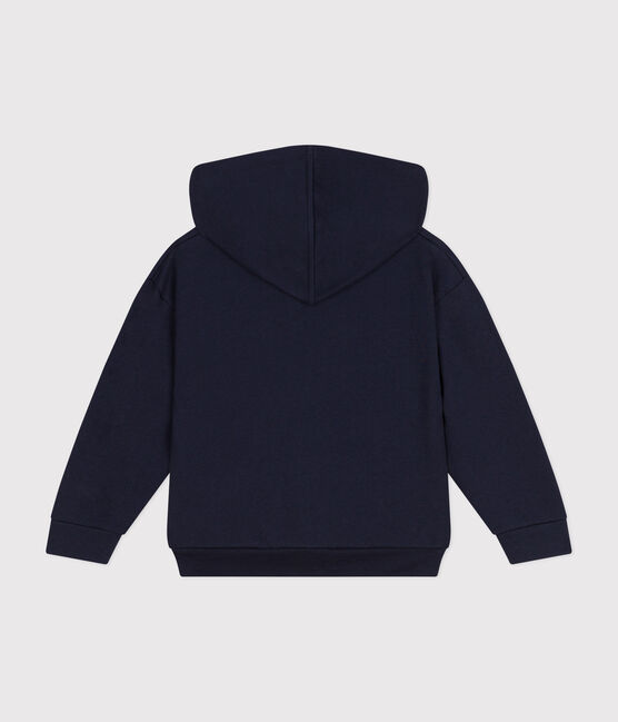 Fleece sweatshirt met rits en capuchon voor meisjes blauw SMOKING
