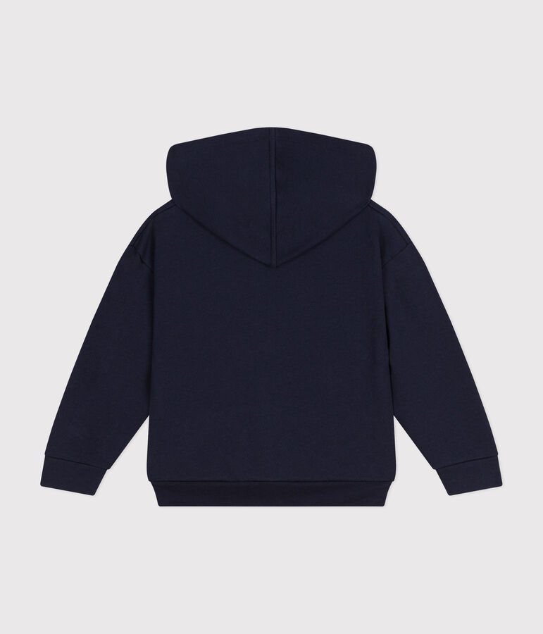 Fleece sweatshirt met rits en capuchon voor meisjes blauw