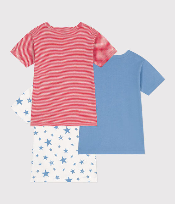 Setje met 3 katoenen T-shirts met korte mouw en sterretjesprint voor kinderen variante 1