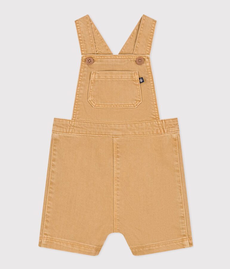 Salopette courte en denim de couleur b&eacute;b&eacute; beige TOURONE
