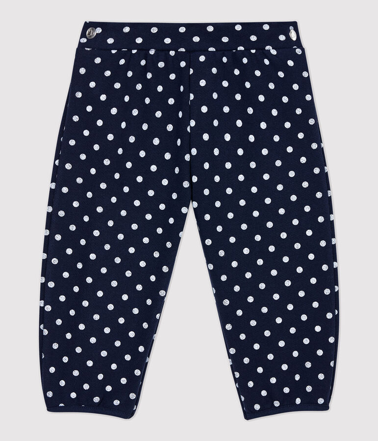 Pantalon en molleton b&eacute;b&eacute;. bleu/blanc