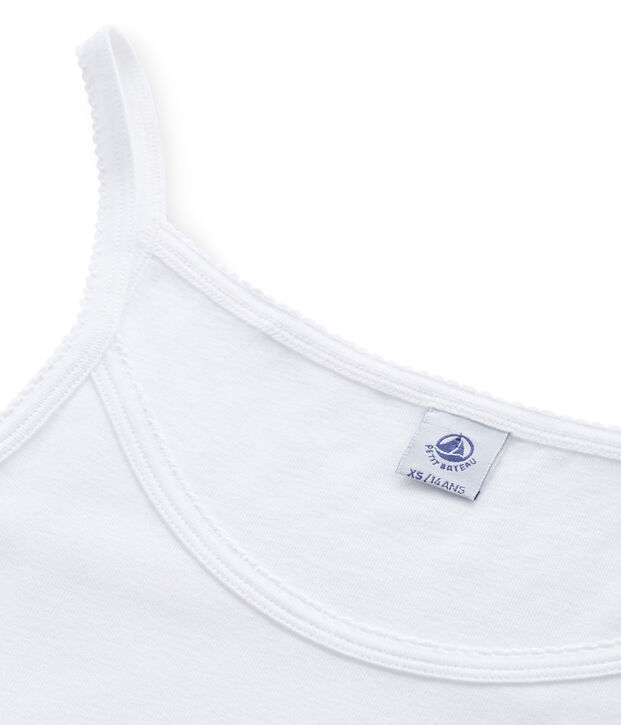 Chemise &agrave; bretelles femme coton/laine/soie wit Lait