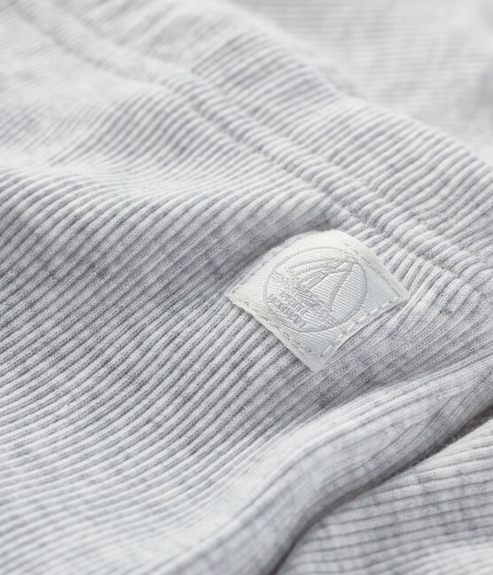 Caleçon bébé en côte 2x2 en coton biologique gris BELUGA CHINE