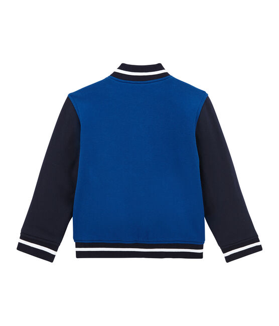 Bomberjack in gevoerd molton voor jongens blauw LIMOGES/blauw SMOKING